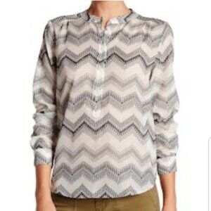J. Crew Factory Zig Zag Clip Dot Popover Top